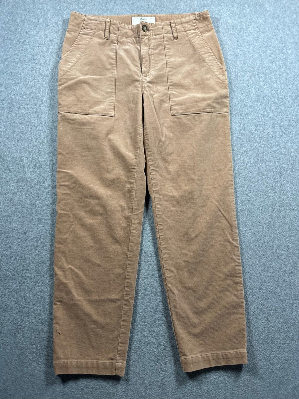 Joie Chino Straight Leg Pant Women's 26 Brown Mid Rise Patch Pockets